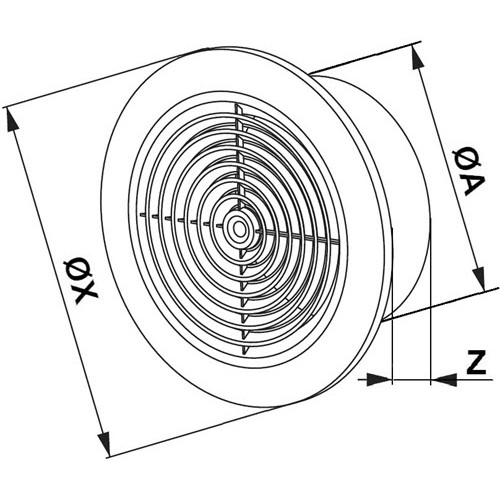 Ceiling vent cover GRT64, Ø100/152 mm